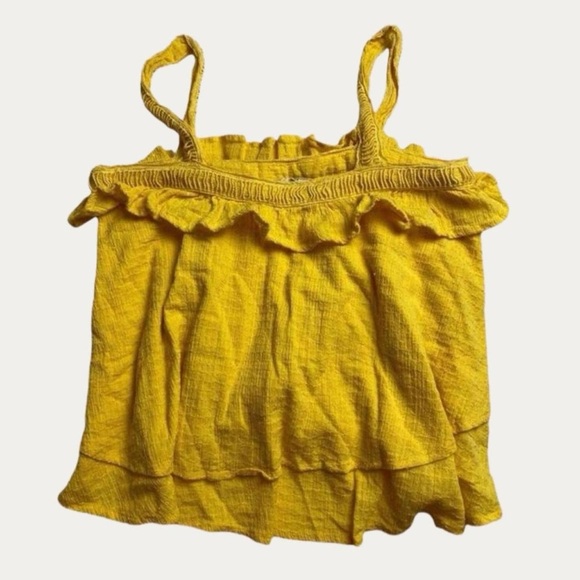 Rocks & Indigo Yellow Ruffle Layered Top - Picture 1 of 3